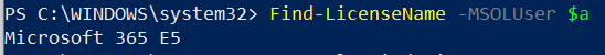 Find-UserLicense